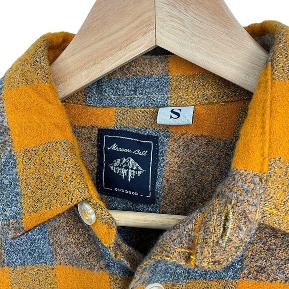Maroon Bells Mens Campfire Shirt Size S Aspen Gold Check Long Sleeve Outdoor - Picture 10 of 12